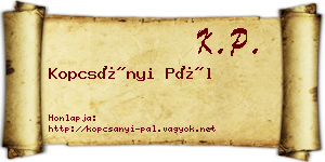 Kopcsányi Pál névjegykártya